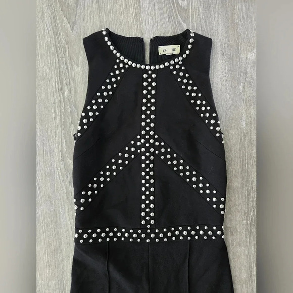 L Agence Paz Studded Ponte Jumpsuit in Black sz 2 - Picture 2 of 6